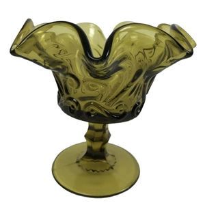 JEANNETTE Style GLASS VINTAGE Ruffled Candy Dish